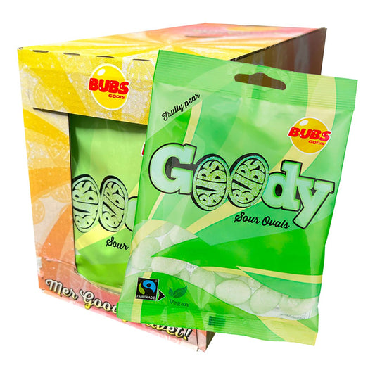 Bubs Goody Sour Ovals Fruity Pear Big Pack 12 x 90g