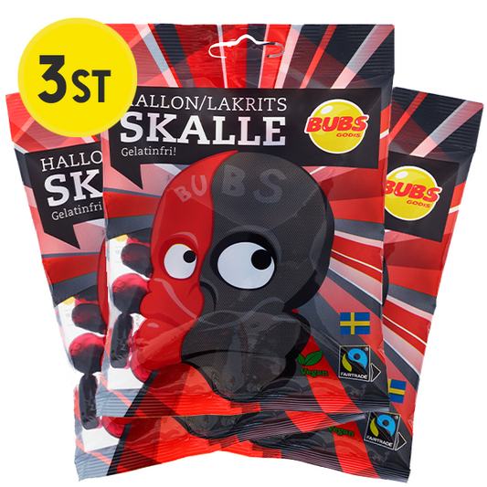 3 Pcs Bubs Raspberry/Licorice Skull 90g